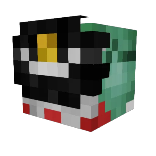 powerupplayer Minecraft avatar head, 3D render