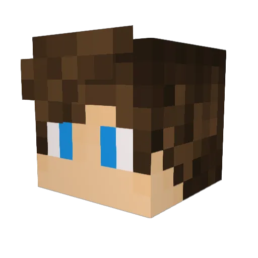 powup333 Minecraft avatar head, 3D render