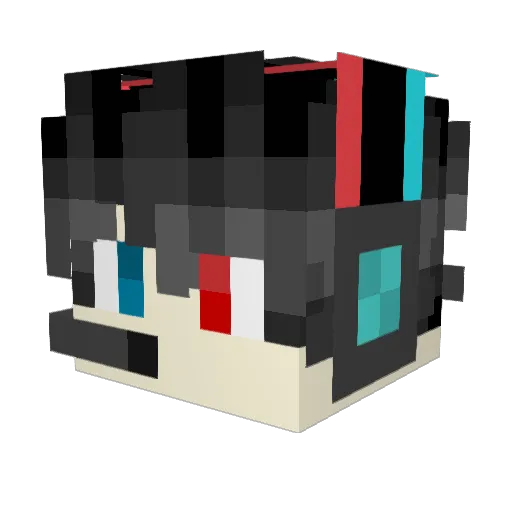 ppJin Minecraft avatar head, 3D render