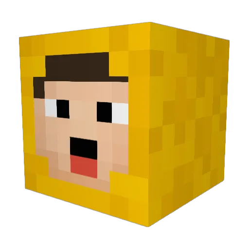 ppley Minecraft avatar head, 3D render