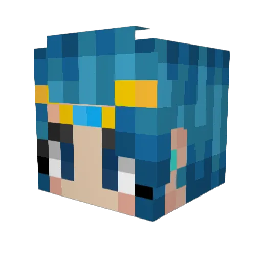 pplutonium Minecraft avatar head, 3D render