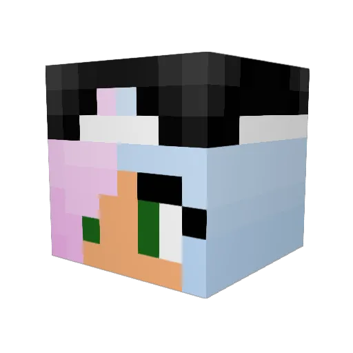 ppness Minecraft avatar head, 3D render