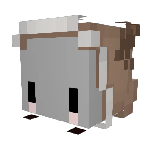 ppoose Minecraft avatar head, 3D render
