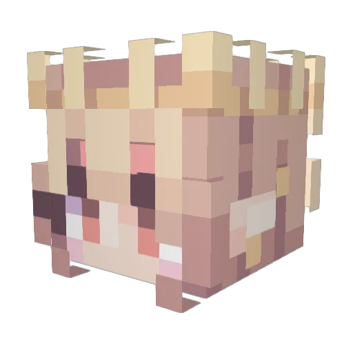 pppewo Minecraft avatar head, 3D render