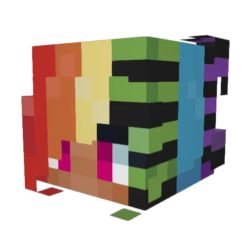pppoko Minecraft avatar head, 3D render