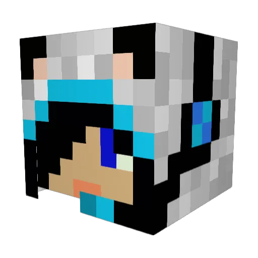 pqcQAQ Minecraft avatar head, 3D render