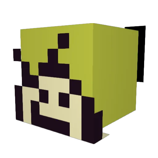 pqicoagsp Minecraft avatar head, 3D render