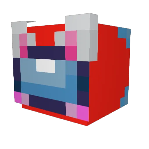 pqki Minecraft avatar head, 3D render