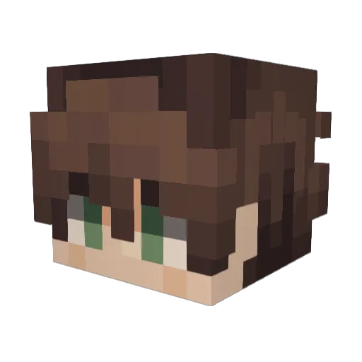 pqnos Minecraft avatar head, 3D render