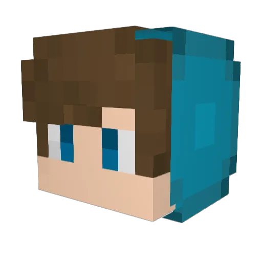 pqpSteel_ Minecraft avatar head, 3D render
