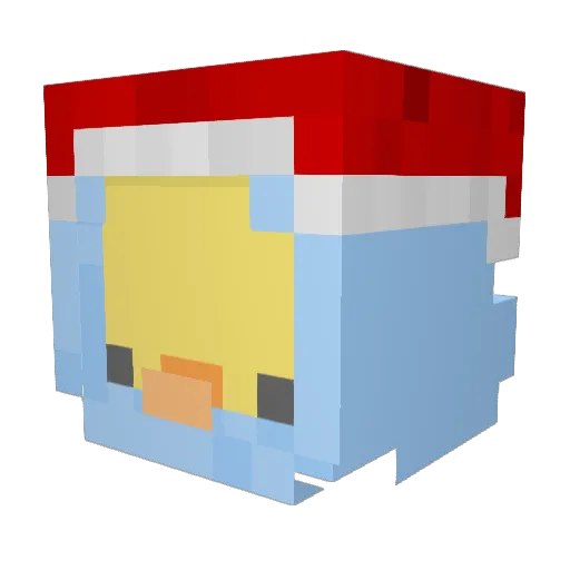 pqrkin Minecraft avatar head, 3D render