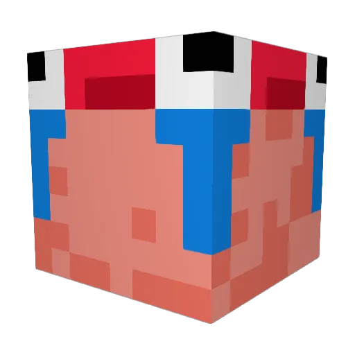 practicaljoke Minecraft avatar head, 3D render