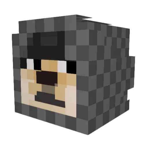 praisemoi Minecraft avatar head, 3D render