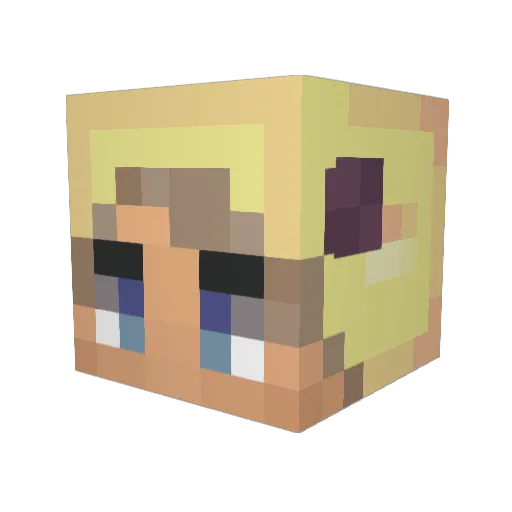 pranss Minecraft avatar head, 3D render
