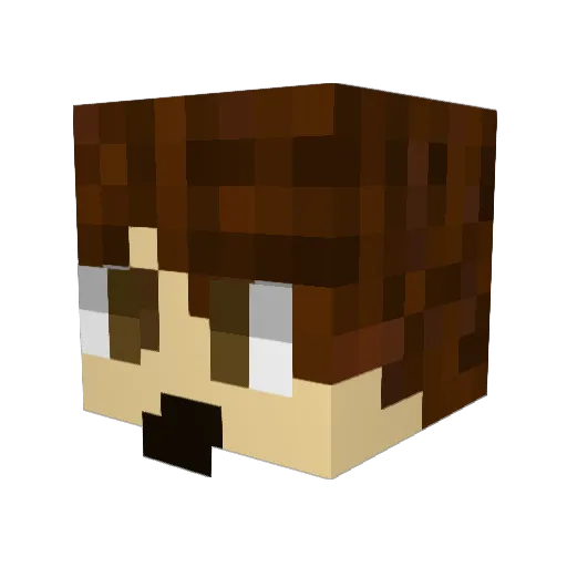 prastenec Minecraft avatar head, 3D render
