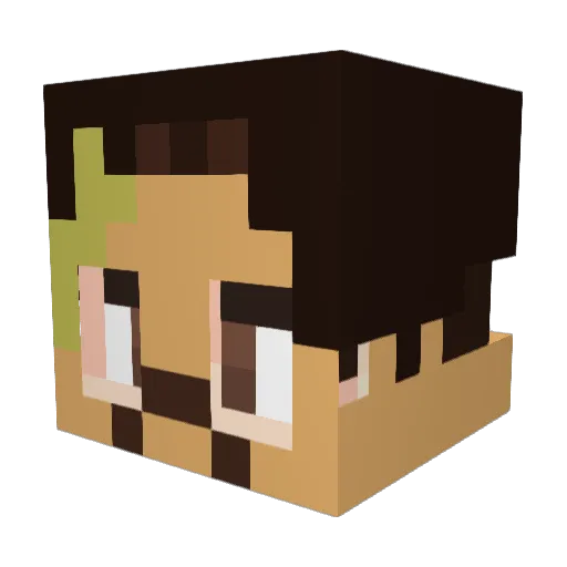 prawesomeo Minecraft avatar head, 3D render