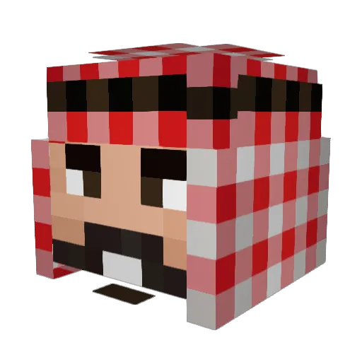 prawnett Minecraft avatar head, 3D render