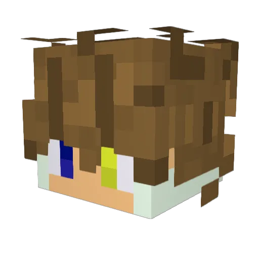 preBright Minecraft avatar head, 3D render