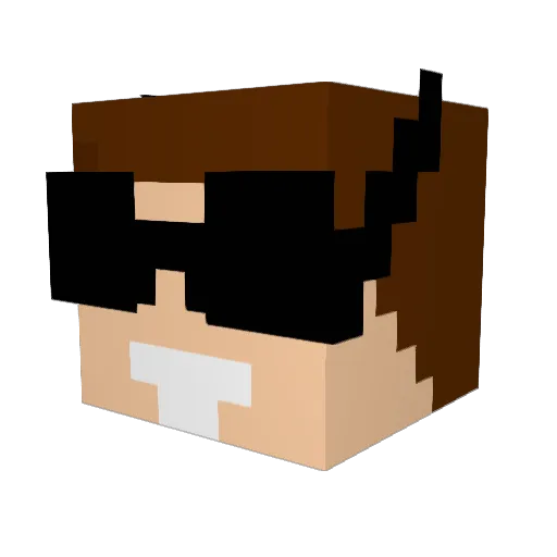 preaper Minecraft avatar head, 3D render