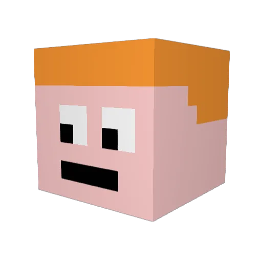 preciousroy Minecraft avatar head, 3D render