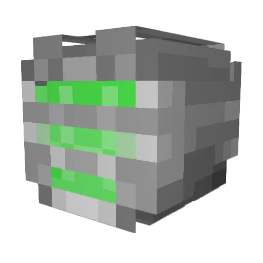 predatory Minecraft avatar head, 3D render
