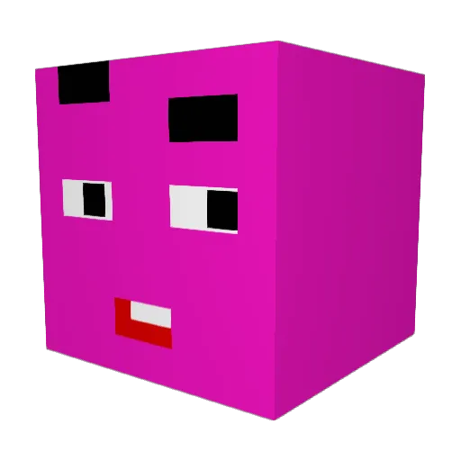 preformation Minecraft avatar head, 3D render