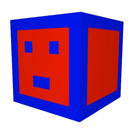pressedI Minecraft avatar head, 3D render