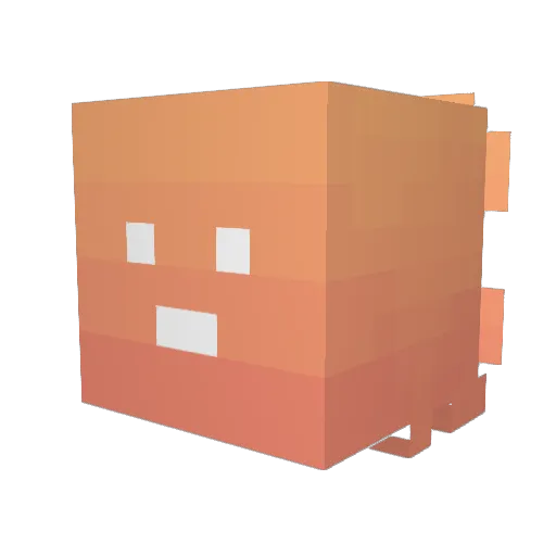 pretB Minecraft avatar head, 3D render