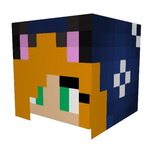 pretty_bean Minecraft avatar head, 3D render