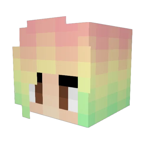 pretty_bird Minecraft avatar head, 3D render