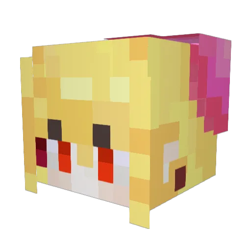 pretty_ooku Minecraft avatar head, 3D render