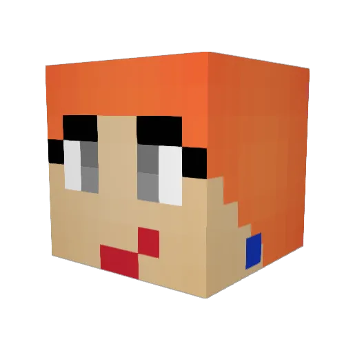 prettysorority Minecraft avatar head, 3D render