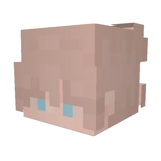 pretzelgjm Minecraft avatar head, 3D render