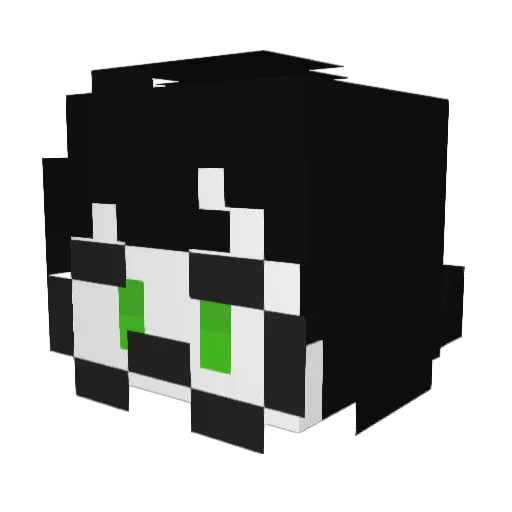 preyification Minecraft avatar head, 3D render