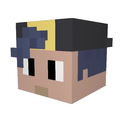 prezkain Minecraft avatar head, 3D render