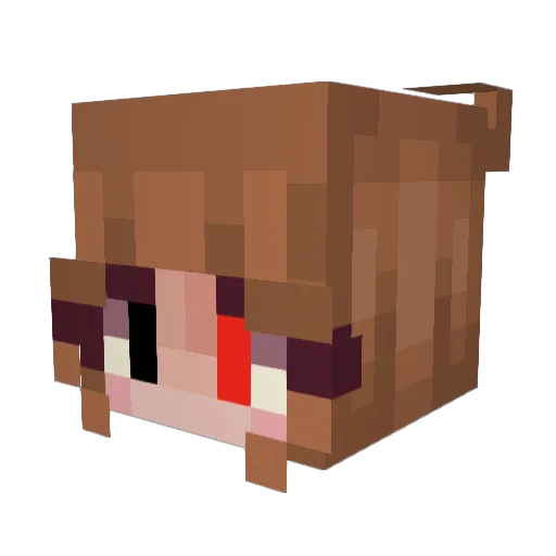 pridehearts Minecraft avatar head, 3D render