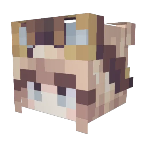 primerebelll Minecraft avatar head, 3D render