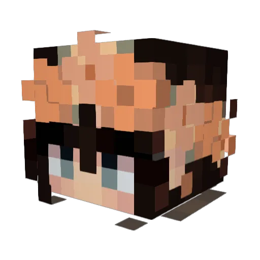 primryie Minecraft avatar head, 3D render