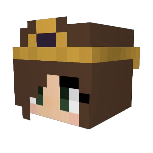 princess_3 Minecraft avatar head, 3D render