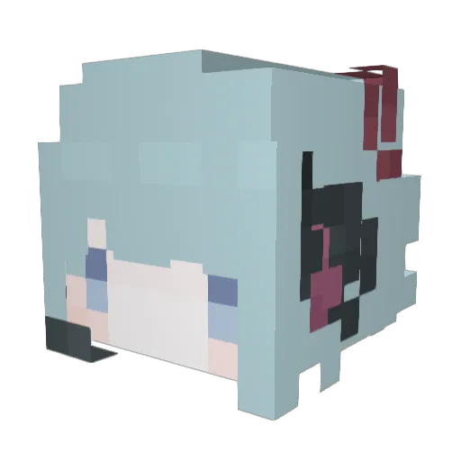 princessdelly Minecraft avatar head, 3D render