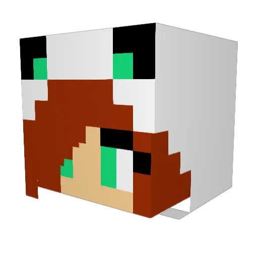 princessomio Minecraft avatar head, 3D render