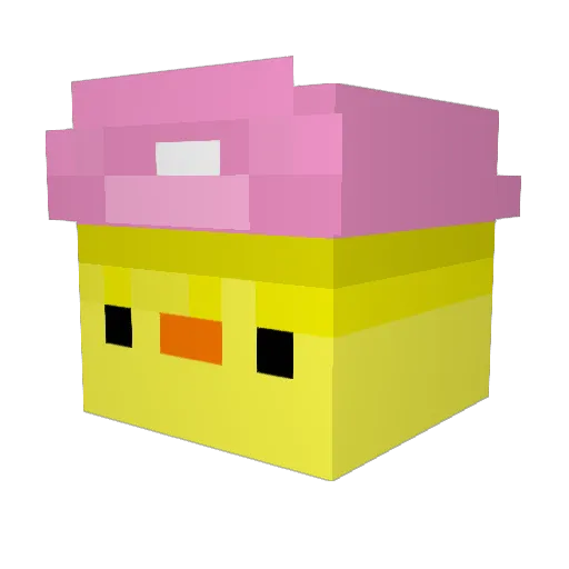 princessundae Minecraft avatar head, 3D render