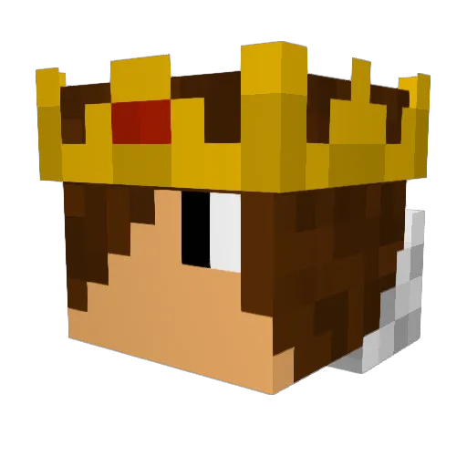 princewhite Minecraft avatar head, 3D render