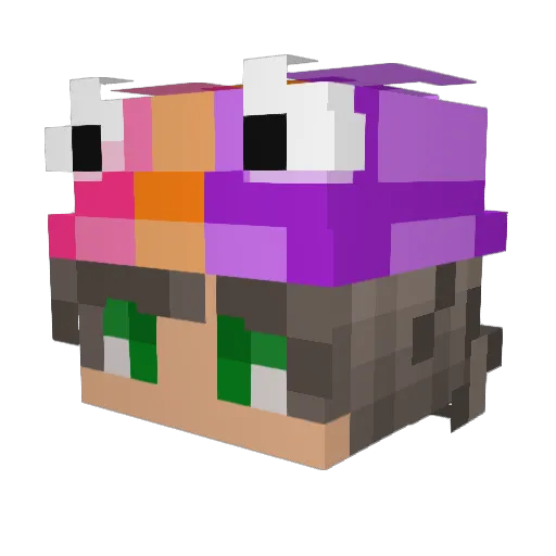 pringless_ Minecraft avatar head, 3D render