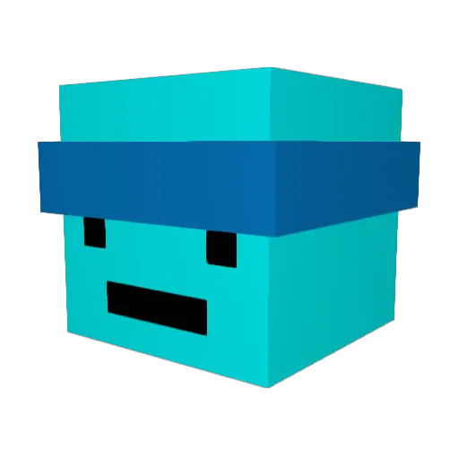 prinking Minecraft avatar head, 3D render