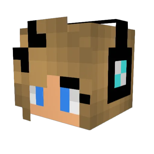 prinsessehanna Minecraft avatar head, 3D render