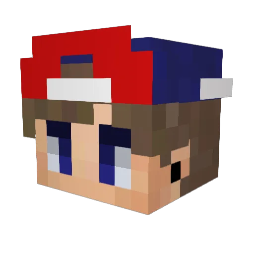 prinyum Minecraft avatar head, 3D render