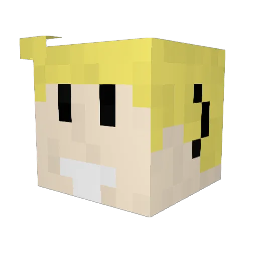 pris1883cr Minecraft avatar head, 3D render