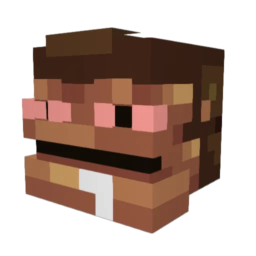 prithwi Minecraft avatar head, 3D render
