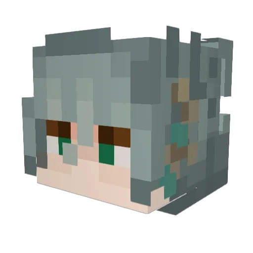 privacyy Minecraft avatar head, 3D render